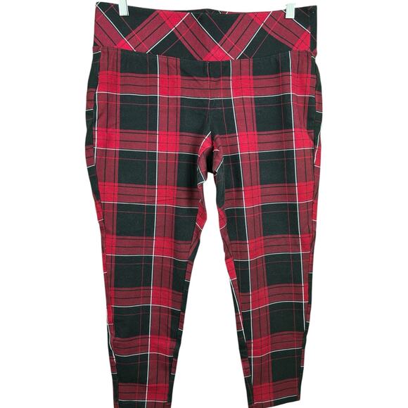 TORRID Womens Leggings Red and Black Plaid Sz 1R 1X 14-16 - Picture 1 of 6